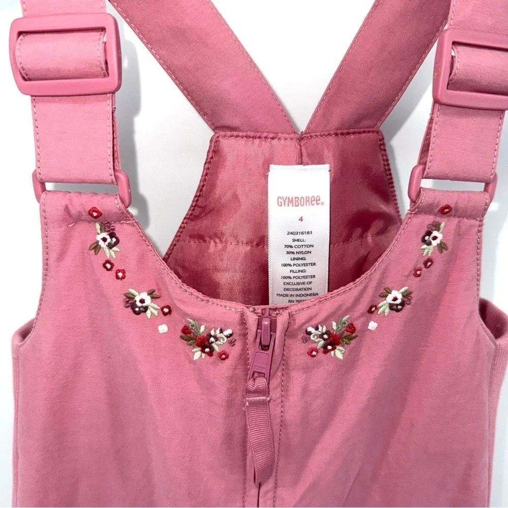 Gymboree Darling Detective Rose Pink Kids Snow Bib Overalls